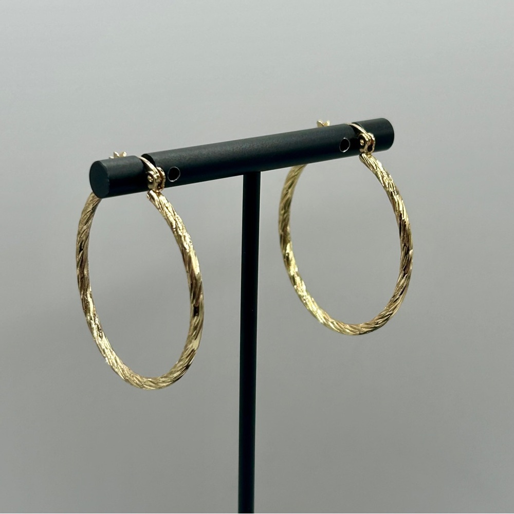 Timeless Gold Plated Rope Hoop Earrings